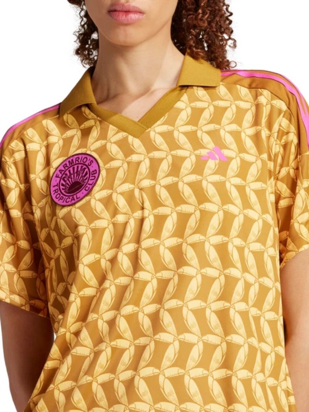 Adidas x Farm Rio's Tropical Club Soccer Jersey Brown Multi Color JD6303 Sz XL - Picture 2 of 12